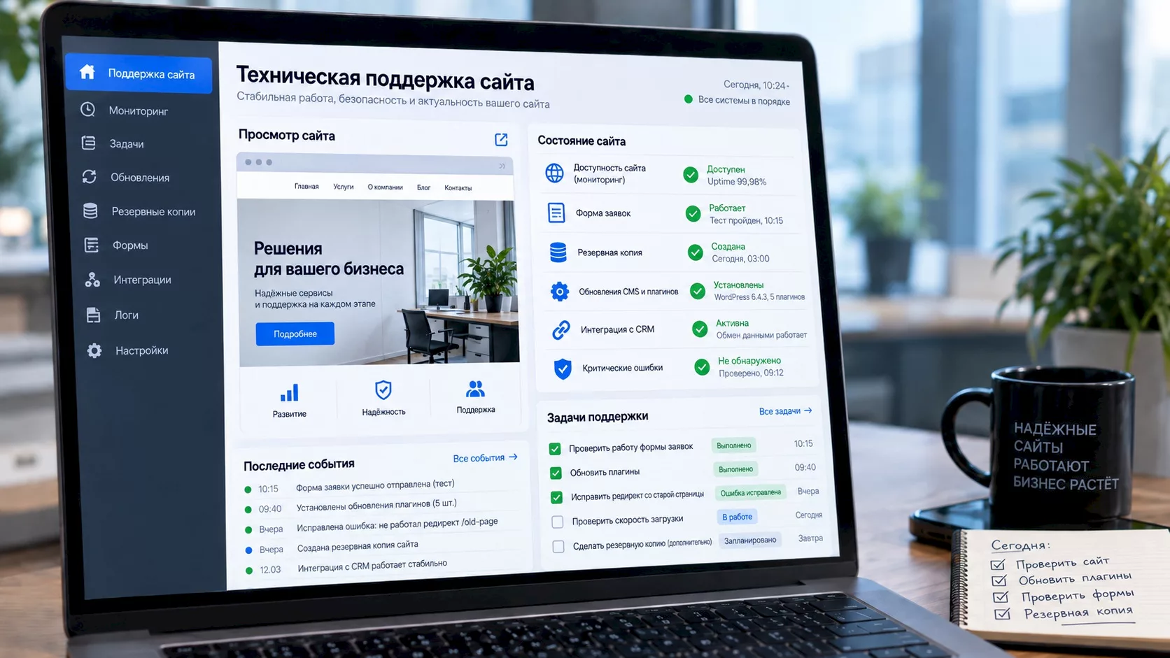 Техническая поддержка сайта